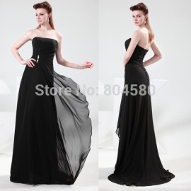 Elegant Strapless Empire Celebrity dress A Line Party Gown Formal Evening dresses 2015 Floor Length Long Prom Gowns Women 4430
