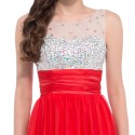 Vestido de Casamento Longo Tank Red Pink Blue Party Wedding Dress Chiffon Princess Bridesmaid Dresses Long Lace Up Back 6130 
