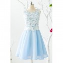 Elegant Jewel Neck Sleeveless Lace Splicing A-Line Dress For Women