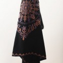 Ethnic Style V-Neck Embroidered Drawstring Waist Long Sleeve Women's Dress