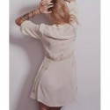 Retro Style V-Neck Embroidery 3/4 Sleeve Dress For Women