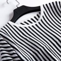 Vintage Jewel Neck 3/4 Length Sleeves Striped Dress For Women