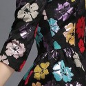 Vintage Jewel Neck 3/4 Sleeves Floral Print Dress For Women