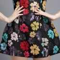 Vintage Jewel Neck 3/4 Sleeves Floral Print Dress For Women