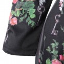 Vintage Jewel Neck Floral Print Long Sleeve Women's Dress