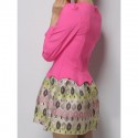 Vintage Jewel Neck Long Sleeves Print Dress For Women