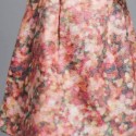 Vintage Jewel Neck Puff Sleeves Abstract Print Dress For Women