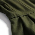 Vintage Jewel Neck Short Sleeves Solid Color Dress For Women