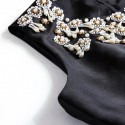 Vintage Jewel Neck Sleeveless Beading Bowknot Dress For Women