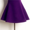 Vintage Jewel Neck Sleeveless Color Splicing Woolen Dress For Women