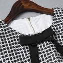 Vintage Jewel Neck Sleeveless Plaid Bowknot Dress For Women
