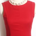 Vintage Jewel Neck Sleeveless Polka Dot Printed Splicing Dress For Women
