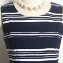 Vintage Jewel Neck Sleeveless Striped Printed A-Line Dress For Women