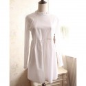 Vintage Long Sleeves White Dress and Solid Color Sweater Suit For Women