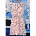 Vintage Plunging Neck Sleeveless Floral Printed Dress For Women
