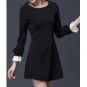 Vintage Scoop Neck Flare Sleeves Bowknot Dress For Women