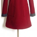 Vintage Scoop Neck Long Sleeves Solid Color Pocket Dress For Women