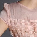 Vintage Scoop Neck Short Sleeve Flower Pattern Women's Dress