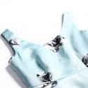 Vintage Scoop Neck Sleeveless Backless Printed Dress For Women
