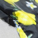 Vintage Scoop Neck Sleeveless Floral Print Voile Splicing Dress For Women
