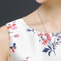 Vintage Scoop Neck Sleeveless Flower Print Bowknot Dress For Women
