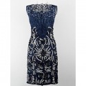 Vintage Scoop Neck Sleeveless Solid Color Embroidered Dress For Women