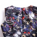 Vintage Jewel Neck Butterfly Printed Sleeveless Dress For Women