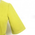 Vintage Jewel Neck Half Sleeves Solid Color Woolen Dress For Women