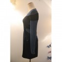 Vintage Jewel Neck Long Sleeves Color Splicing Dress For Women