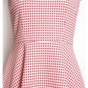 Vintage Jewel Neck Sleeveless Beaded Color Splicing Polka Dot Dress For Women