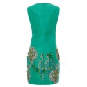 Vintage Jewel Neck Sleeveless Embroidered Floral Dress For Women