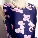 Vintage Jewel Neck Sleeveless Floral Printed Belt Dress For Women