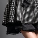 Vintage Jewel Neck Sleeveless Flounce Polka Dot Dress For Women