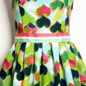Vintage Jewel Neck Sleeveless Heart Printed Dress For Women
