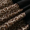 Vintage Jewel Neck Sleeveless Lace Splicing Leopard Asymmetric Dress For Women