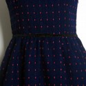 Vintage Jewel Neck Sleeveless Little Polka Dot Belt Bowknot Dress For Women