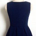 Vintage Jewel Neck Sleeveless Solid Color A-Line Dress For Women
