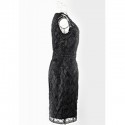 Vintage Jewel Neck Sleeveless Solid Color Applique Dress For Women