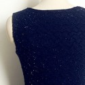 Vintage Jewel Neck Sleeveless Solid Color Rhinestoned Dress For Women