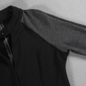 Vintage Keyhole Neck Long Sleeves Color Splicing Slit Dress For Women