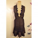Vintage Plunging Neck Sleeveless Hollow Out Trumpet Dress For Women