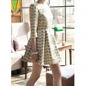 Vintage Round Neck 3/4 Sleeves Heart Print Dress For Women