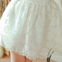 Vintage Round Neck Hollow Out Beading Lace Splicing Dress For Women