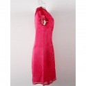 Vintage Round Neck Short Sleeves Solid Color Dress For Women