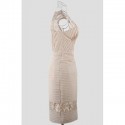 Vintage Round Neck Sleeveless Solid Color Lace Splicing Dress For Women
