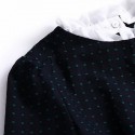 Vintage Ruffled Collar Long Sleeves Chiffon Splicing Dress For Women