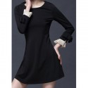 Vintage Scoop Neck Flare Sleeves Bowknot Dress For Women