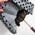 Vintage Scoop Neck Half Sleeves Polka Dot Belt Dress For Women
