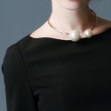 Vintage Scoop Neck Half Sleeves Voile Splicing Irregular Hem Dress For Women