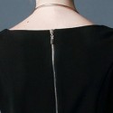 Vintage Scoop Neck Half Sleeves Voile Splicing Irregular Hem Dress For Women
